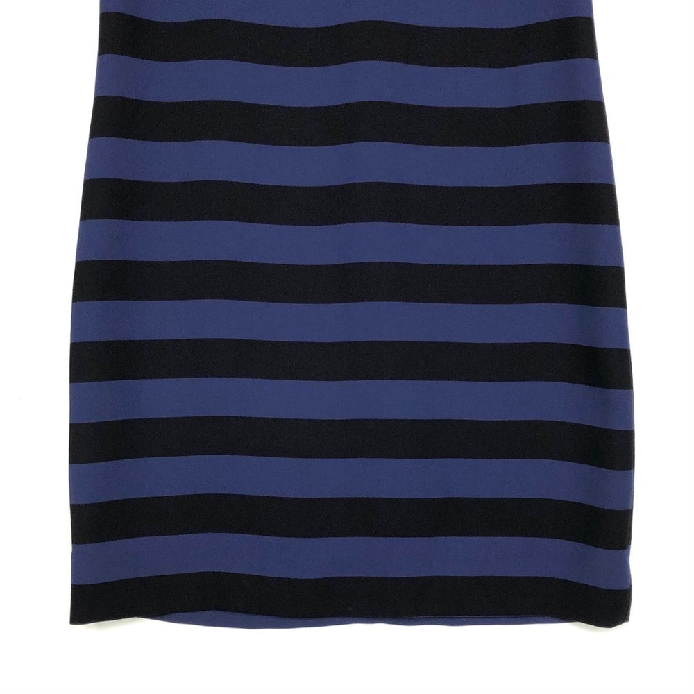 Sandro black navy blue stripe cocktail shift mini dress 1 XS satin - Picture 5 of 11